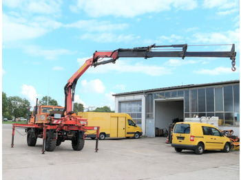 Dropside/ Flatbed truck, Crane truck UNIMOG U1450 Palfinger PK 105B AHK STANDHEIZUNG: picture 2