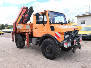 Dropside/ Flatbed truck, Crane truck UNIMOG U1450 Palfinger PK 105B AHK STANDHEIZUNG: picture 4