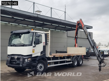 Dropside/ Flatbed truck, Crane truck Renault C 380 6X4 Palfinger PK18002-EH C Remote Retarder Euro 6: picture 5