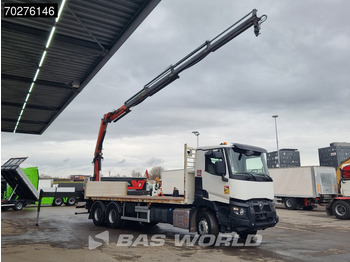 Dropside/ Flatbed truck, Crane truck Renault C 380 6X4 Palfinger PK18002-EH C Remote Retarder Euro 6: picture 3