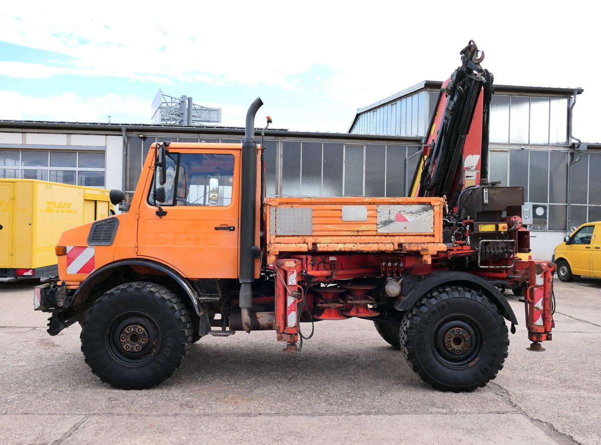 Dropside/ Flatbed truck, Crane truck UNIMOG U1450 Palfinger PK 105B AHK STANDHEIZUNG: picture 7