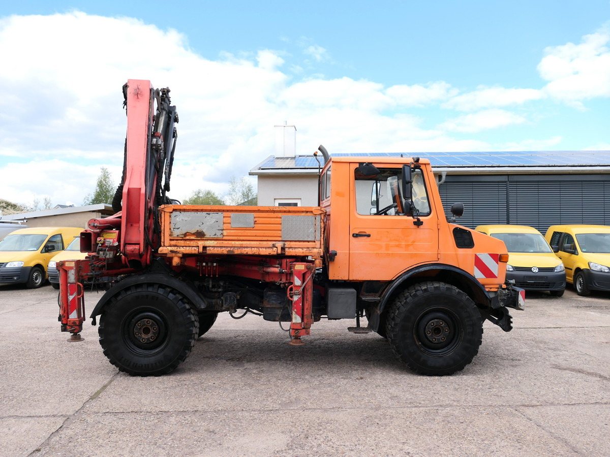 Dropside/ Flatbed truck, Crane truck UNIMOG U1450 Palfinger PK 105B AHK STANDHEIZUNG: picture 8