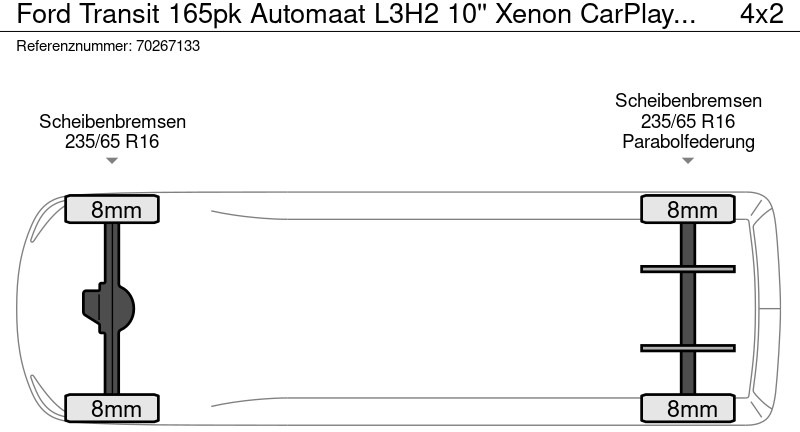 New Panel van Ford Transit 165pk Automaat L3H2 10'' Xenon CarPlay Camera PDC L3 11m3 Airco Cruise control: picture 20