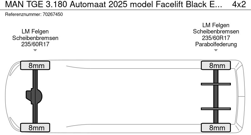 Leasing of MAN TGE 3.180 Automaat 2025 model Facelift Black Edition L3H3 ACC Trekhaak L2H2 11m3 Airco Trekhaak MAN TGE 3.180 Automaat 2025 model Facelift Black Edition L3H3 ACC Trekhaak L2H2 11m3 Airco Trekhaak: picture 20