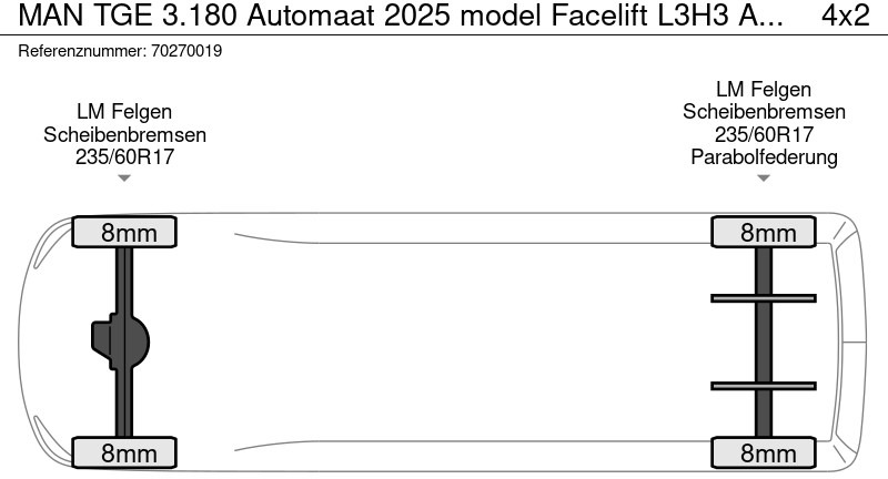 New Panel van MAN TGE 3.180 Automaat 2025 model Facelift L3H3 ACC Trekhaak L2H2 | 11m3 Airco: picture 19