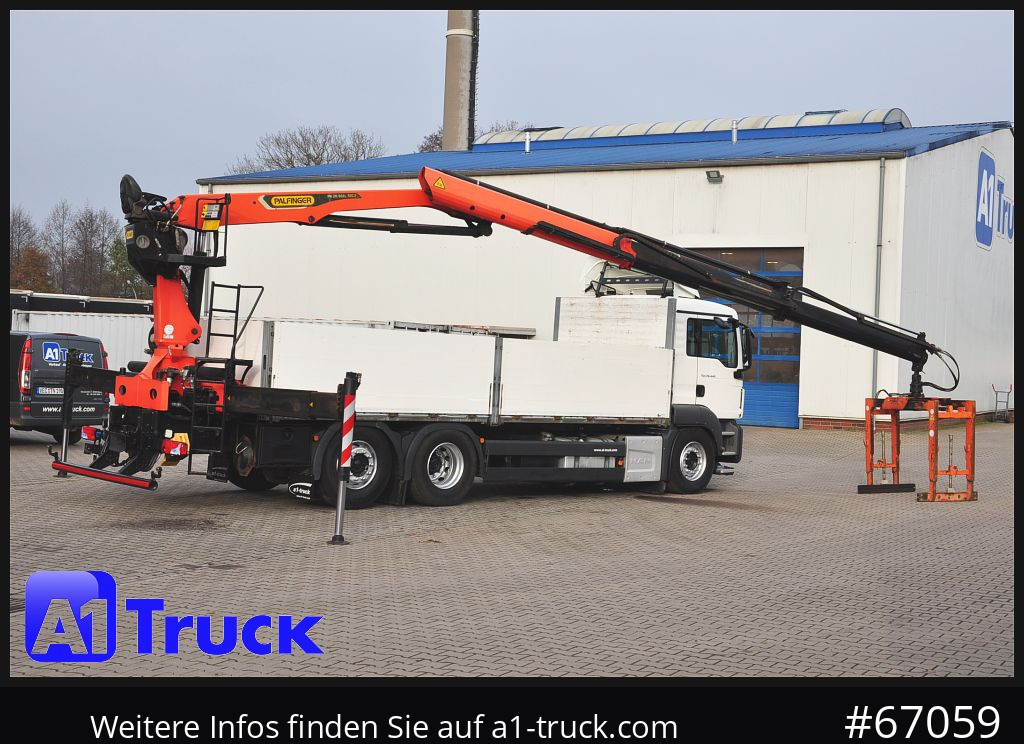 Dropside/ Flatbed truck, Crane truck MAN TGS 26.440,  Kran PK20.501L Lenkachse,: picture 9