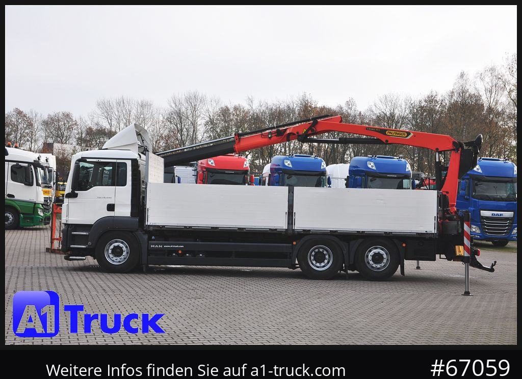 Dropside/ Flatbed truck, Crane truck MAN TGS 26.440,  Kran PK20.501L Lenkachse,: picture 11