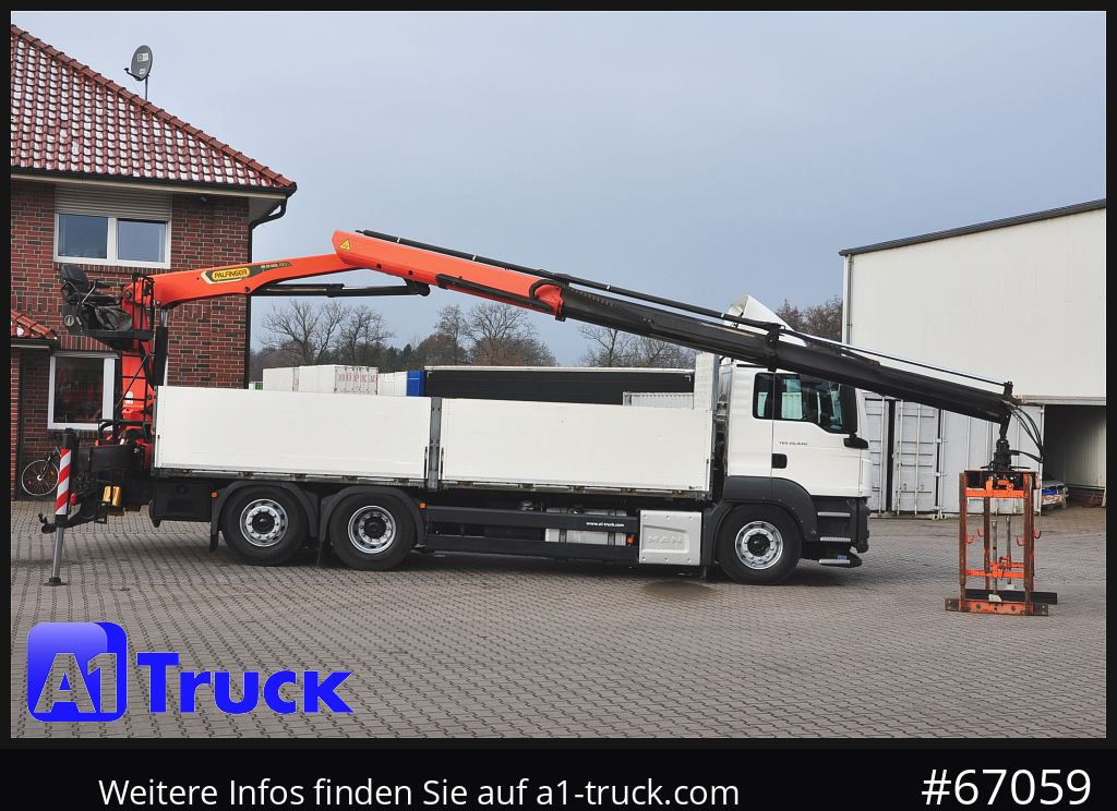 Dropside/ Flatbed truck, Crane truck MAN TGS 26.440,  Kran PK20.501L Lenkachse,: picture 8