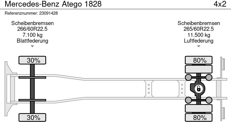 Dropside/ Flatbed truck, Crane truck Mercedes-Benz Atego 1828: picture 16