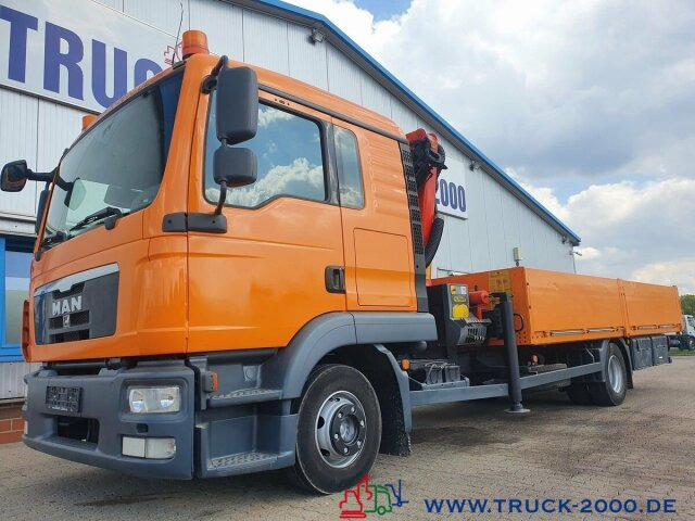 Dropside/ Flatbed truck, Crane truck MAN TGL 12.250 Kran PK11001 7.6 m = 1.24 to. 2 x AHK: picture 9