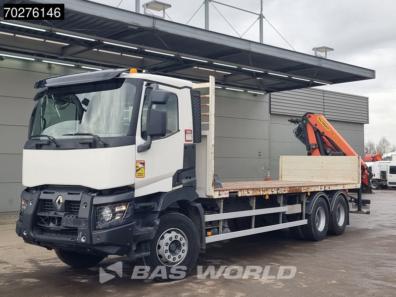 Dropside/ Flatbed truck, Crane truck Renault C 380 6X4 Palfinger PK18002-EH C Remote Retarder Euro 6: picture 11