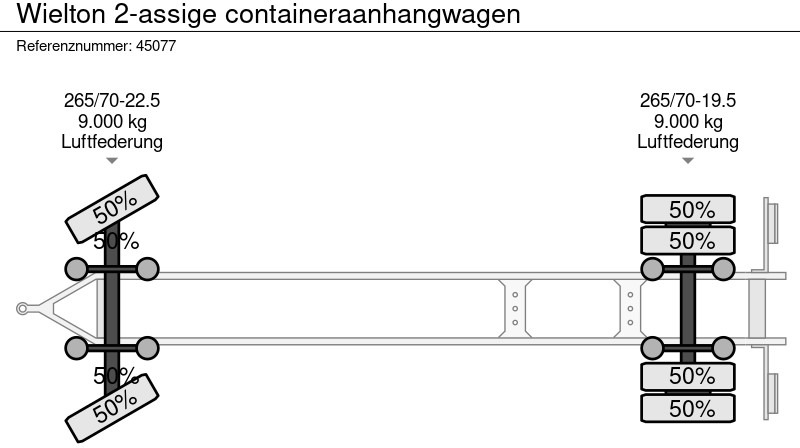 Container transporter/ Swap body trailer Wielton 2-assige containeraanhangwagen: picture 12