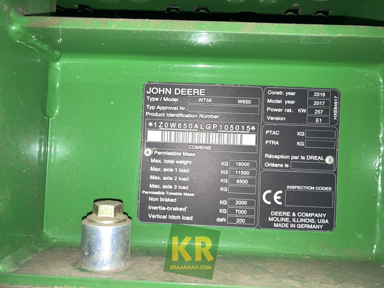 Combine harvester W650 John Deere: picture 8