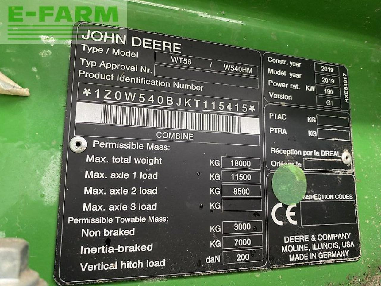 Combine harvester John Deere w 540 hm: picture 16